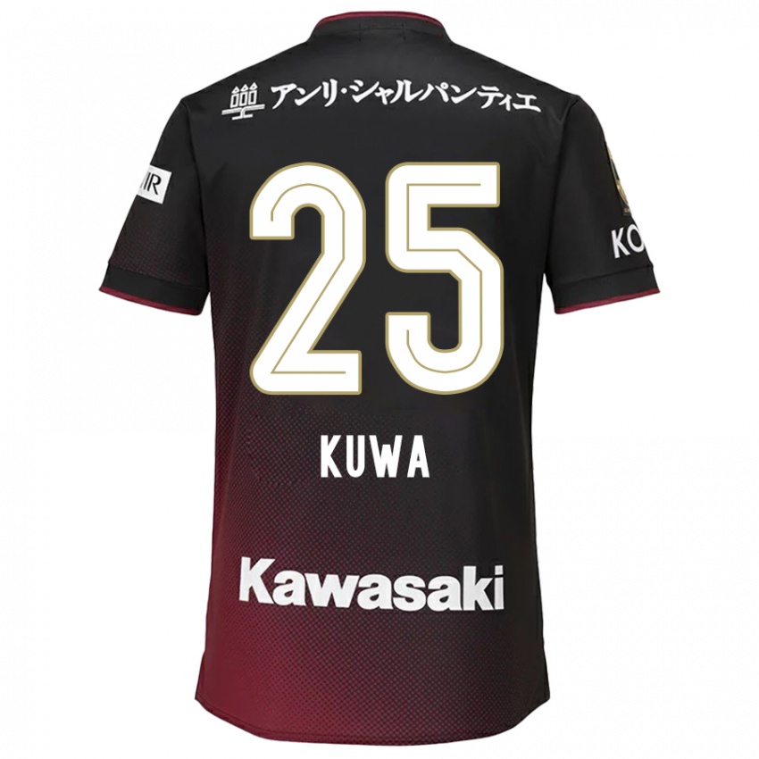 Dětské Yuya Kuwasaki #25 Černá Červená Domů Hráčské Dresy 2024/25 Dres