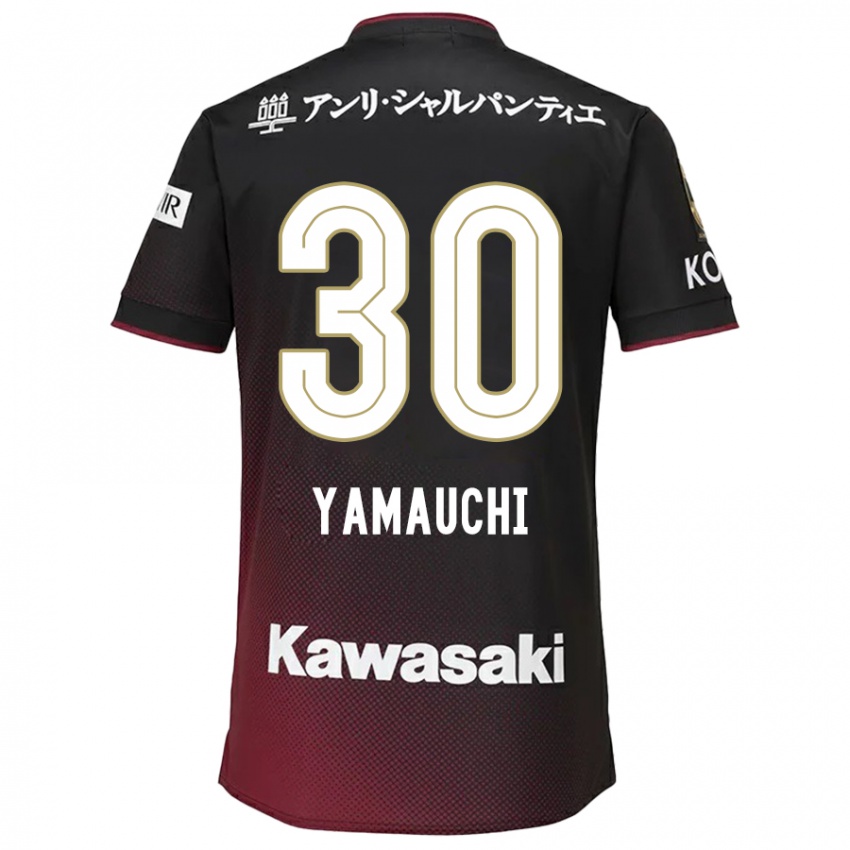 Dětské Kakeru Yamauchi #30 Černá Červená Domů Hráčské Dresy 2024/25 Dres