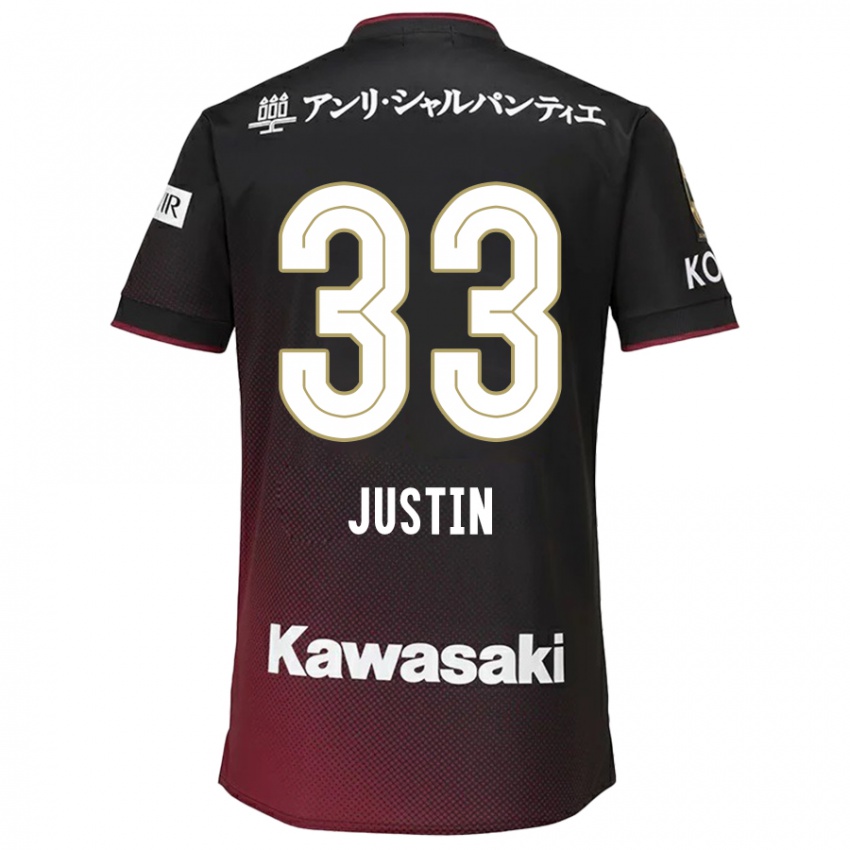 Dětské Justin Homma #33 Černá Červená Domů Hráčské Dresy 2024/25 Dres