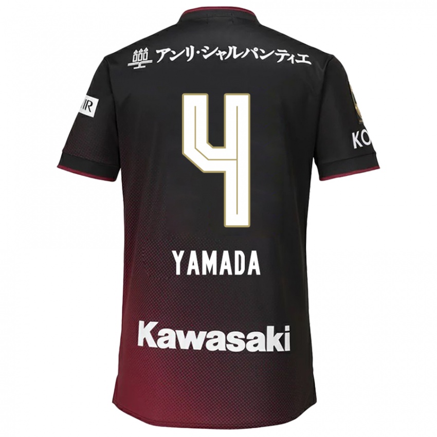 Dětské Kaito Yamada #4 Černá Červená Domů Hráčské Dresy 2024/25 Dres