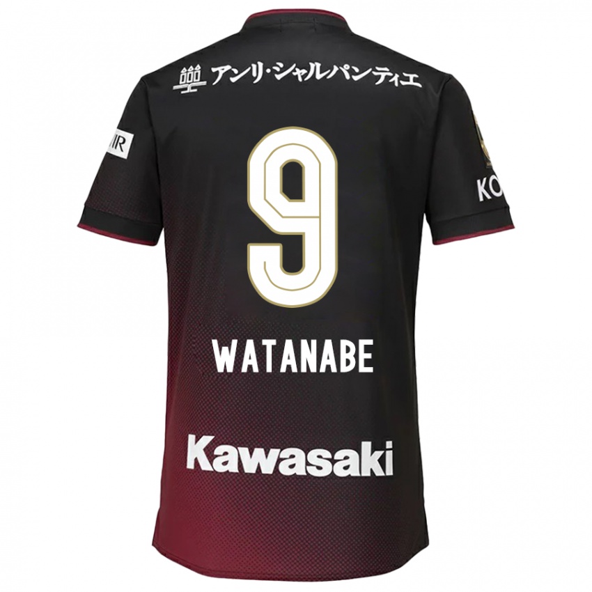 Dětské Hayato Watanabe #9 Černá Červená Domů Hráčské Dresy 2024/25 Dres