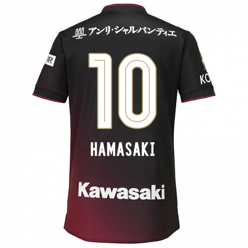 Dětské Kento Hamasaki #10 Černá Červená Domů Hráčské Dresy 2024/25 Dres