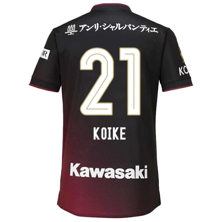 Dětské Shusuke Koike #21 Černá Červená Domů Hráčské Dresy 2024/25 Dres