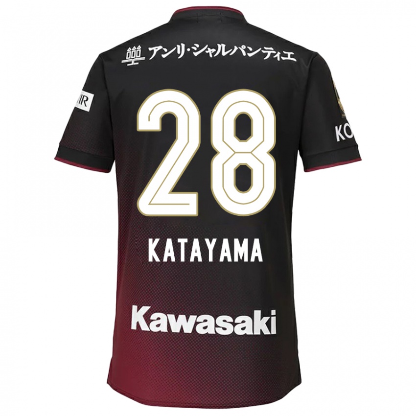 Dětské Kota Katayama #28 Černá Červená Domů Hráčské Dresy 2024/25 Dres