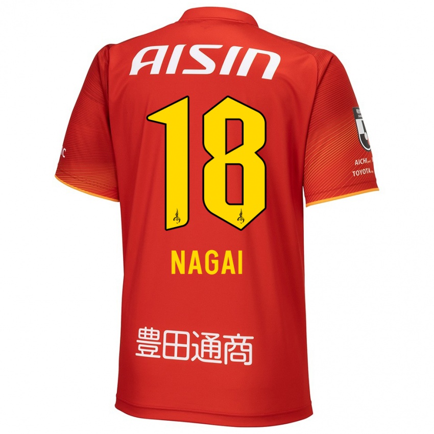 Dětské Kensuke Nagai #18 Červená Bílá Žlutá Domů Hráčské Dresy 2024/25 Dres