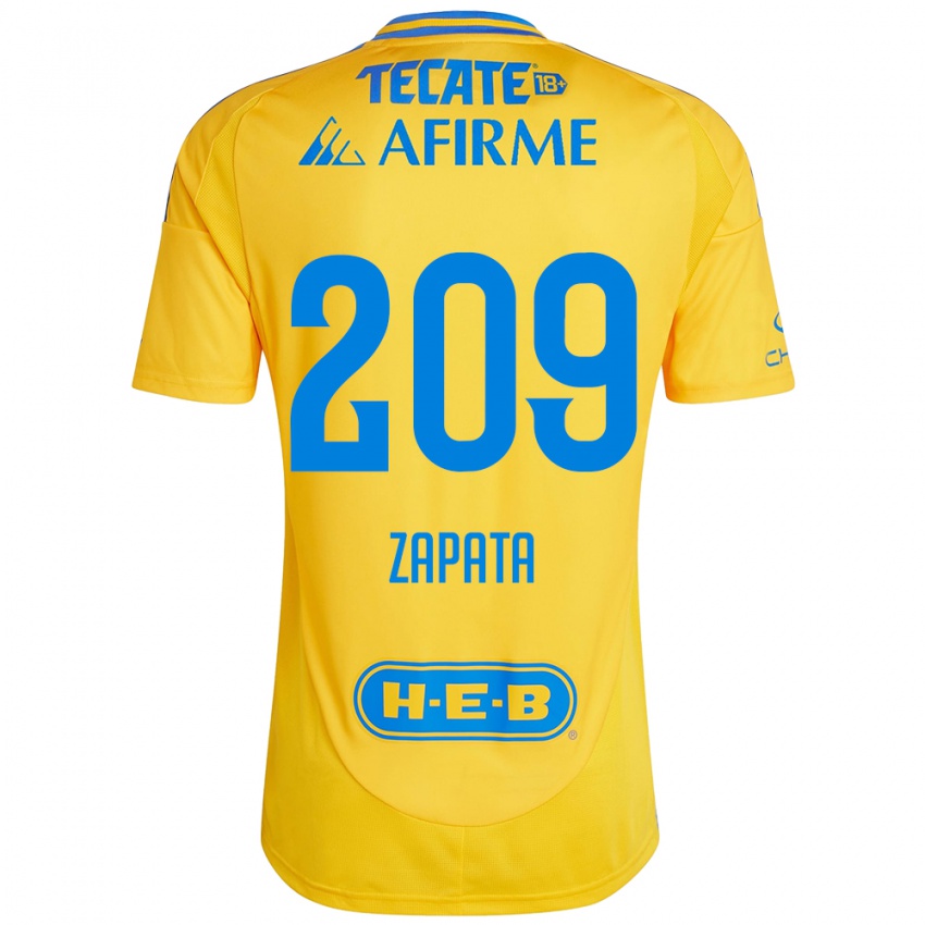 Dětské Jorge Zapata #209 Zlatožlutá Domů Hráčské Dresy 2024/25 Dres