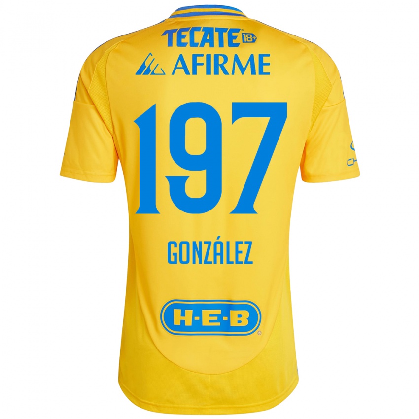 Dětské Germán González #197 Zlatožlutá Domů Hráčské Dresy 2024/25 Dres