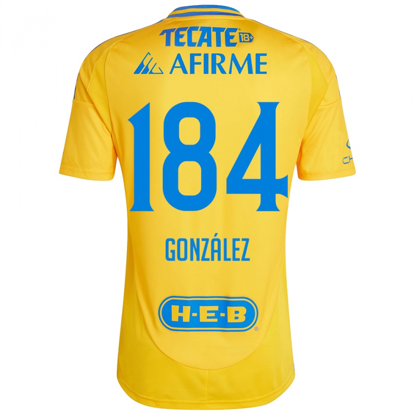 Dětské Erick González #184 Zlatožlutá Domů Hráčské Dresy 2024/25 Dres