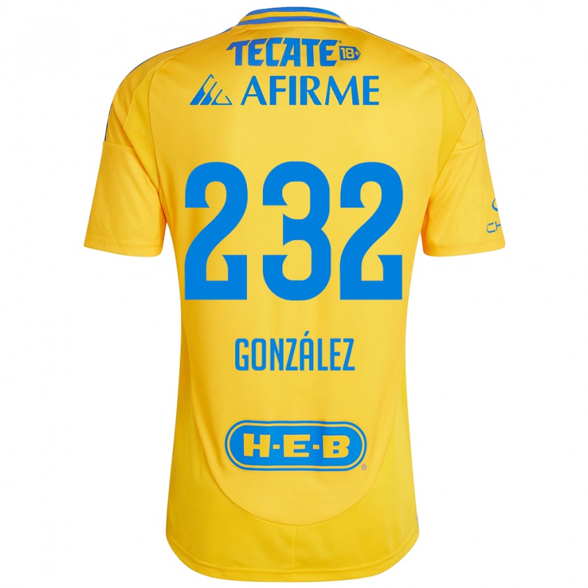 Dětské César González #232 Zlatožlutá Domů Hráčské Dresy 2024/25 Dres