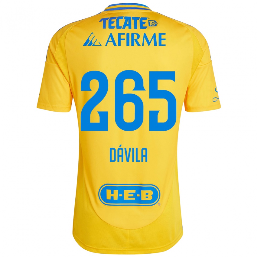 Dětské Emiliano Dávila #265 Zlatožlutá Domů Hráčské Dresy 2024/25 Dres