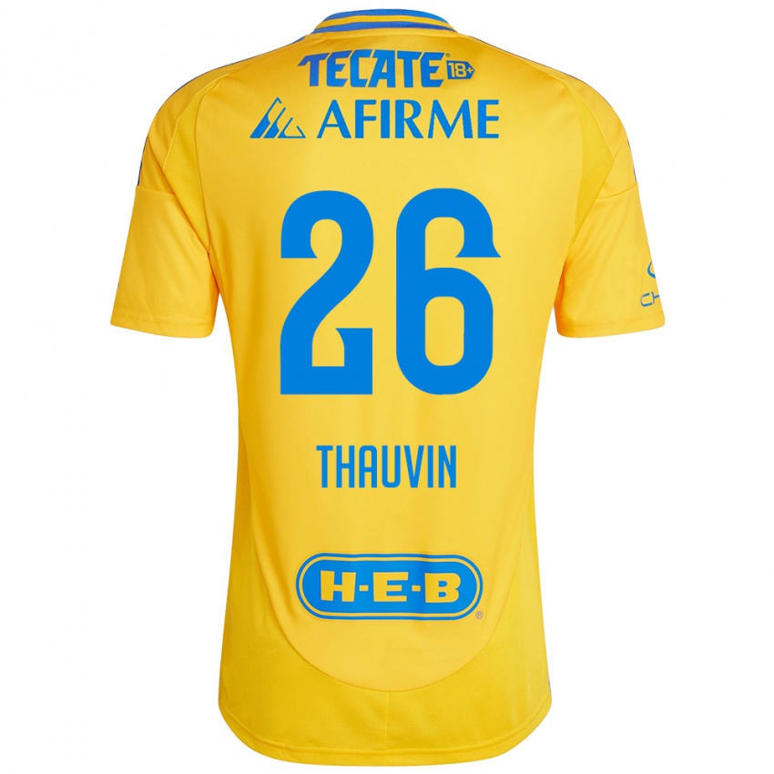 Dětské Florian Thauvin #26 Zlatožlutá Domů Hráčské Dresy 2024/25 Dres