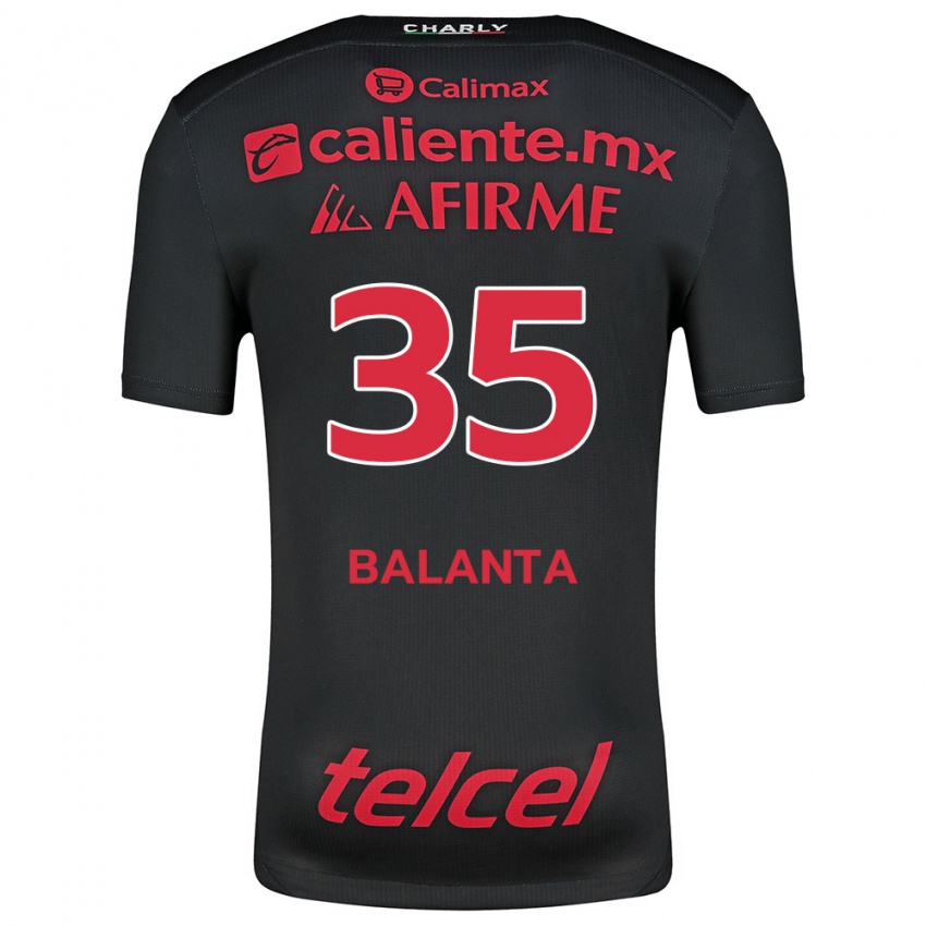 Dětské Kevin Balanta #35 Černá Červená Domů Hráčské Dresy 2024/25 Dres