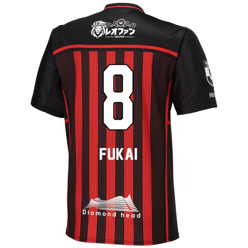 Dětské Kazuki Fukai #8 Červená Černá Domů Hráčské Dresy 2024/25 Dres