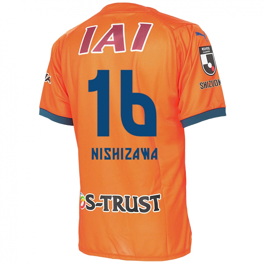 Dětské Kenta Nishizawa #16 Oranžová Modrá Domů Hráčské Dresy 2024/25 Dres