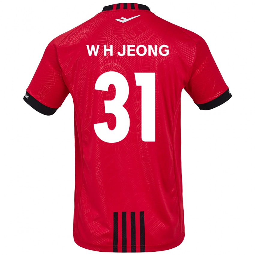 Dětské Hyun-Woong Jeong #31 Červená Černá Domů Hráčské Dresy 2024/25 Dres