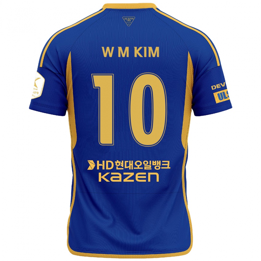 Dětské Min-Woo Kim #10 Modrá Žlutá Domů Hráčské Dresy 2024/25 Dres