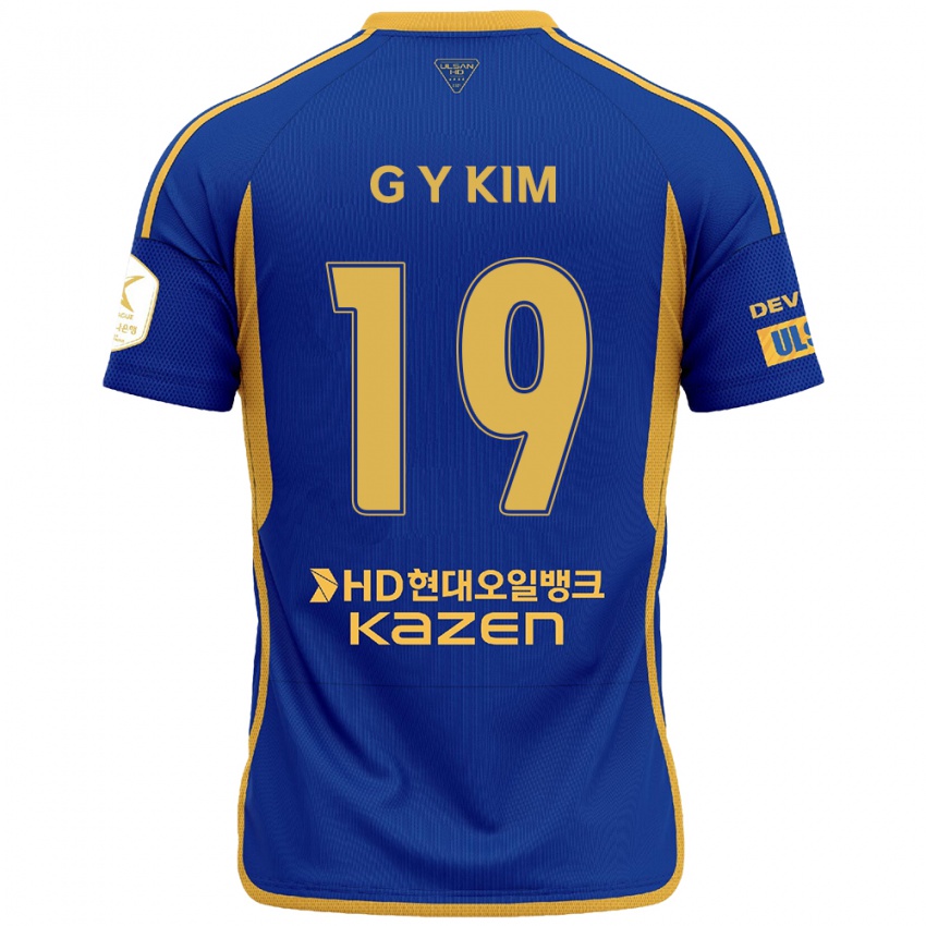 Dětské Young-Gwon Kim #19 Modrá Žlutá Domů Hráčské Dresy 2024/25 Dres