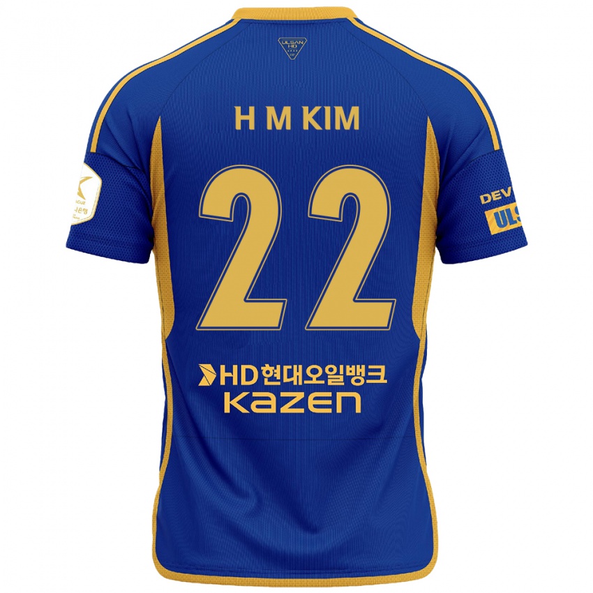 Dětské Min-Hyuk Kim #22 Modrá Žlutá Domů Hráčské Dresy 2024/25 Dres