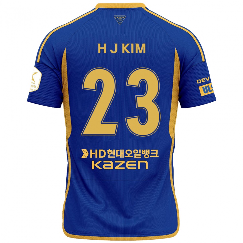 Dětské Ju-Hwan Kim #23 Modrá Žlutá Domů Hráčské Dresy 2024/25 Dres