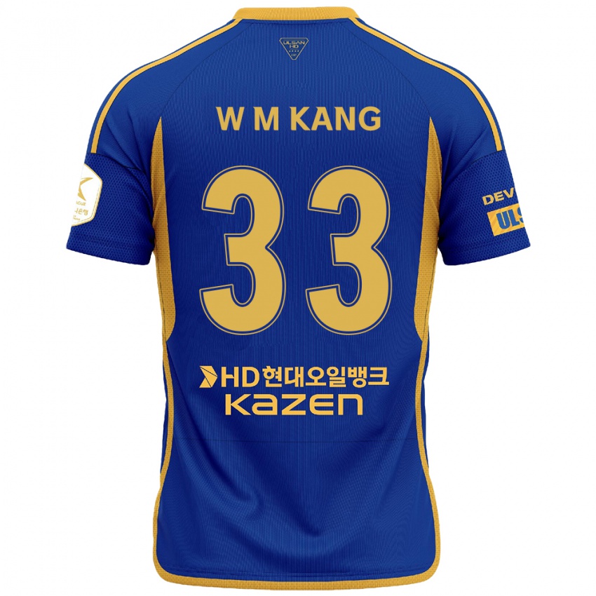 Dětské Min-Woo Kang #33 Modrá Žlutá Domů Hráčské Dresy 2024/25 Dres