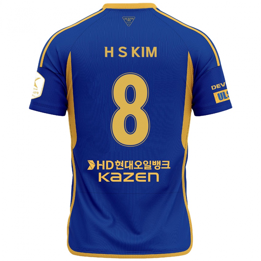 Dětské Seung-Hyun Kim #8 Modrá Žlutá Domů Hráčské Dresy 2024/25 Dres