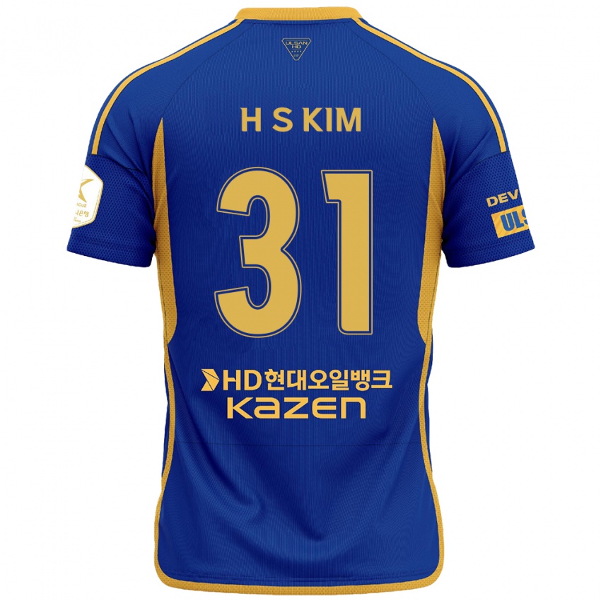 Dětské Se-Hyoung Kim #31 Modrá Žlutá Domů Hráčské Dresy 2024/25 Dres