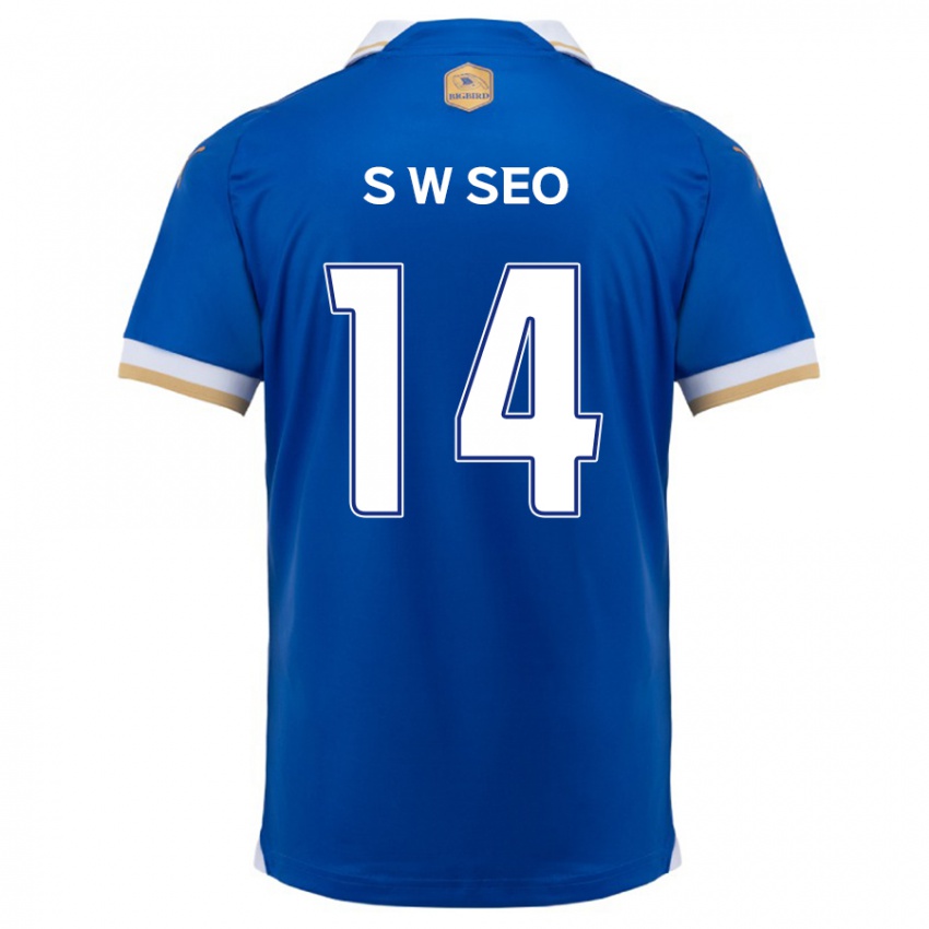 Dětské Woo-Seong Seo #14 Modrá Bílá Domů Hráčské Dresy 2024/25 Dres