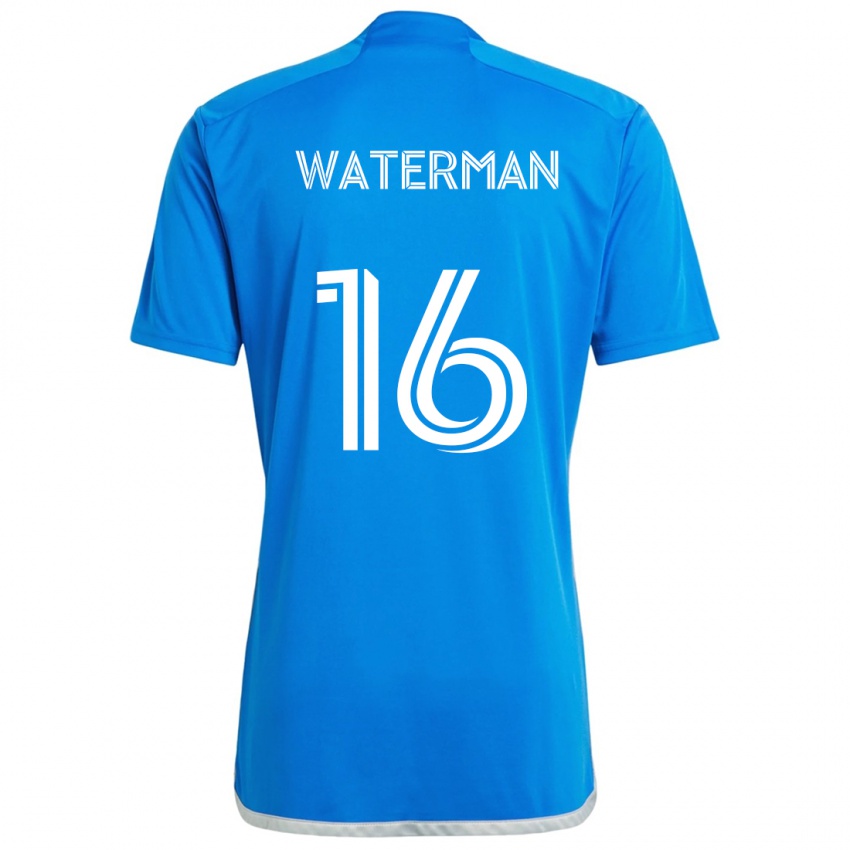 Dětské Joel Waterman #16 Modrá Bílá Domů Hráčské Dresy 2024/25 Dres