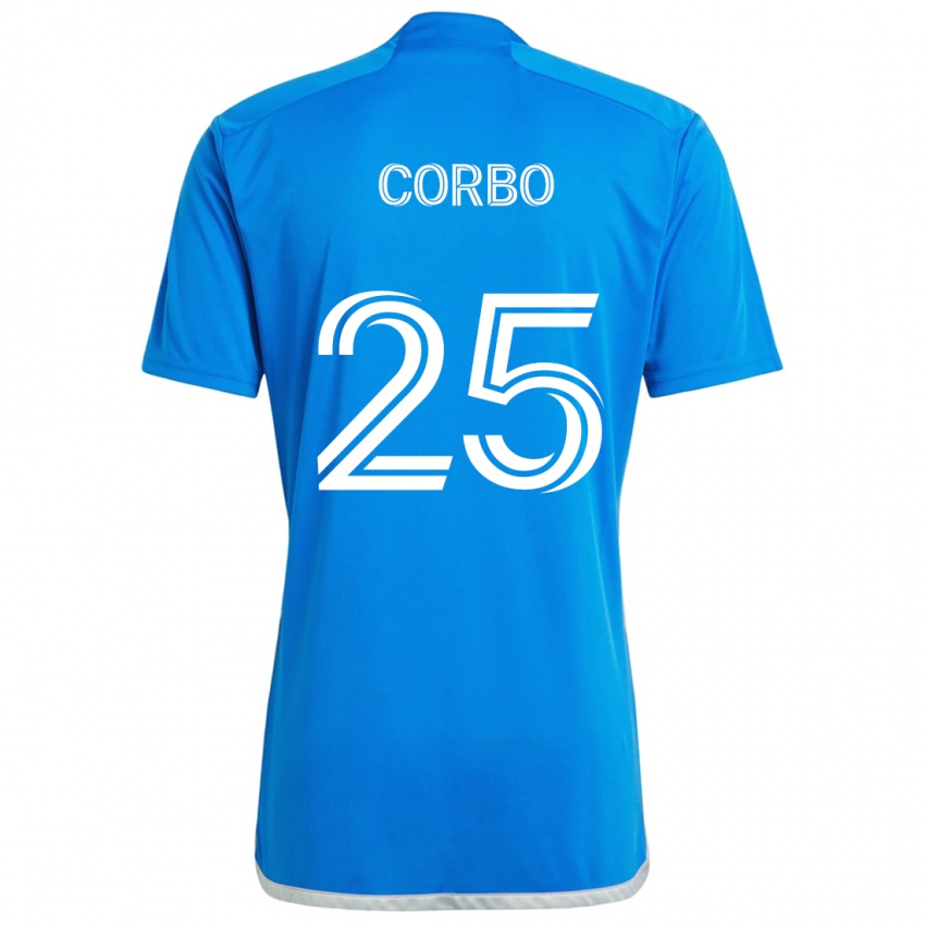 Dětské Gabriele Corbo #25 Modrá Bílá Domů Hráčské Dresy 2024/25 Dres