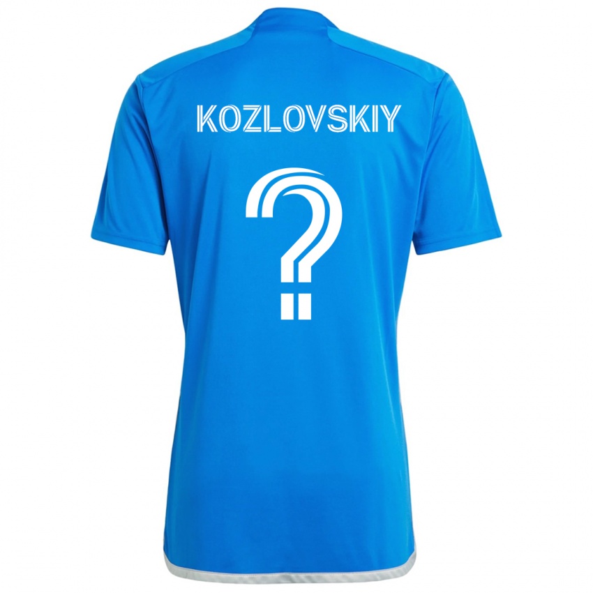 Dětské Sergei Kozlovskiy #0 Modrá Bílá Domů Hráčské Dresy 2024/25 Dres