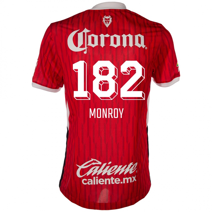 Dětské Brayan Monroy #182 Červená Bílá Domů Hráčské Dresy 2024/25 Dres