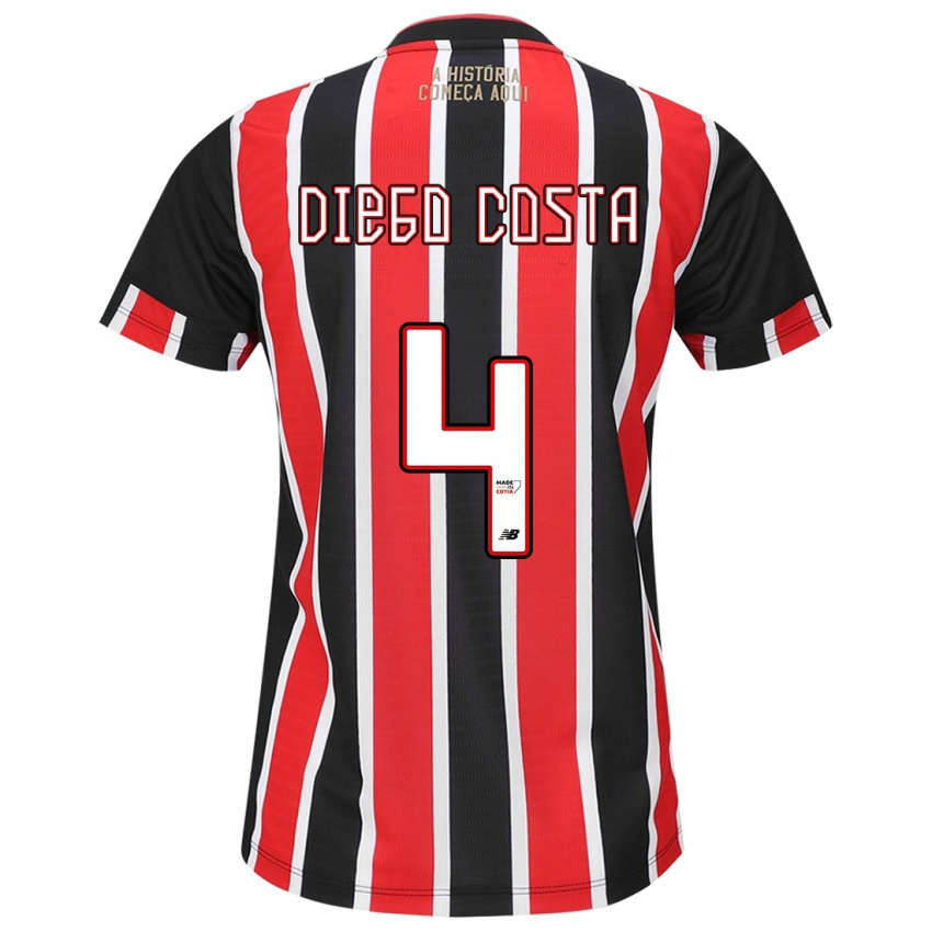 Dětské Diego Costa #4 Černá Červená Bílá Daleko Hráčské Dresy 2024/25 Dres