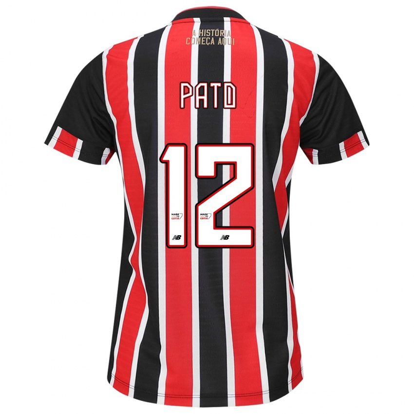 Dětské Alexandre Pato #12 Černá Červená Bílá Daleko Hráčské Dresy 2024/25 Dres