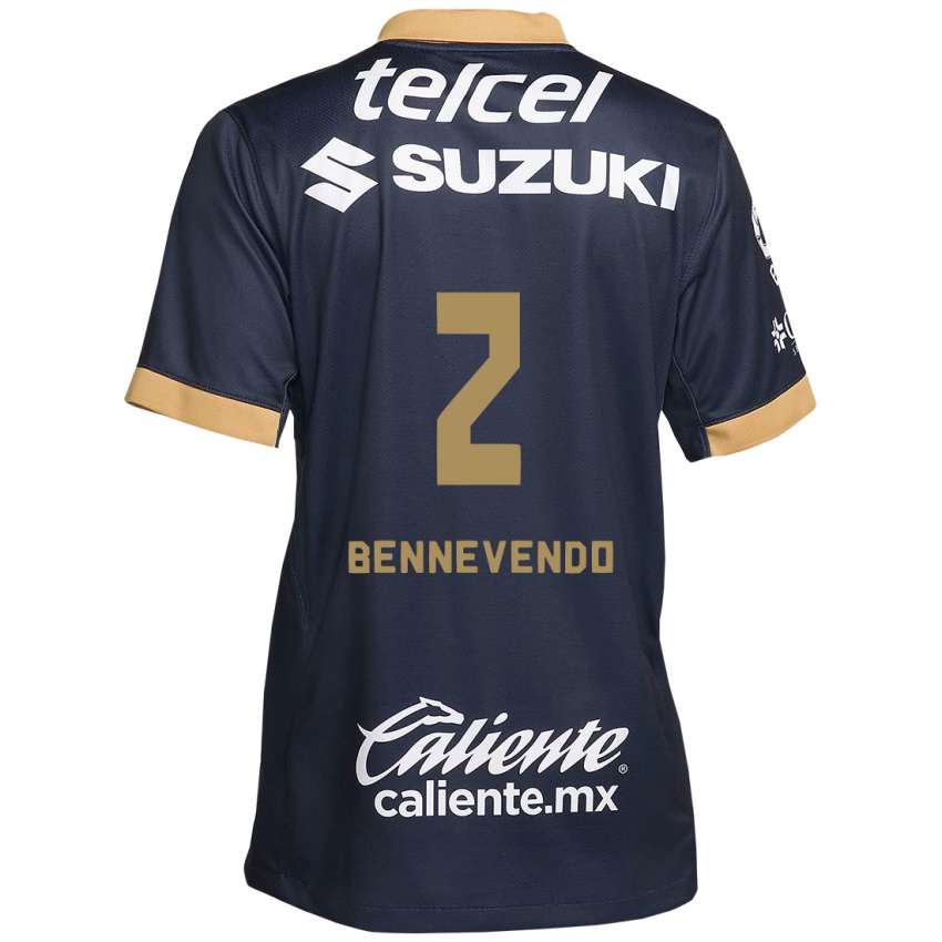 Dětské Pablo Bennevendo #2 Obsidián Zlato Bílá Daleko Hráčské Dresy 2024/25 Dres