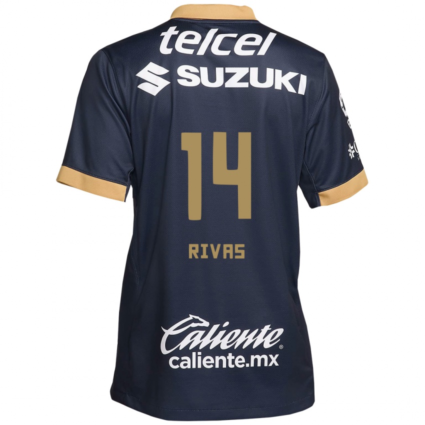 Dětské Jesús Rivas #14 Obsidián Zlato Bílá Daleko Hráčské Dresy 2024/25 Dres