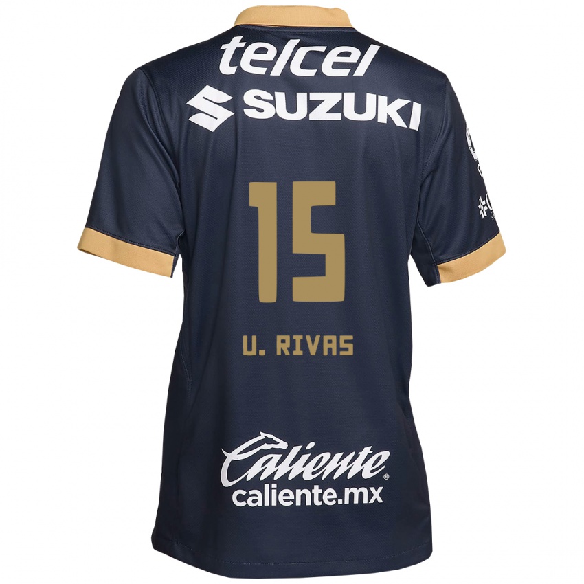 Dětské Ulises Rivas #15 Obsidián Zlato Bílá Daleko Hráčské Dresy 2024/25 Dres