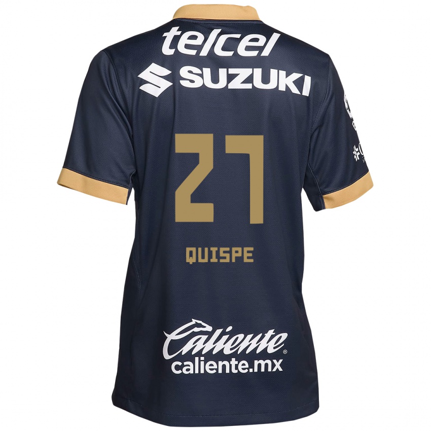 Dětské Piero Quispe #27 Obsidián Zlato Bílá Daleko Hráčské Dresy 2024/25 Dres