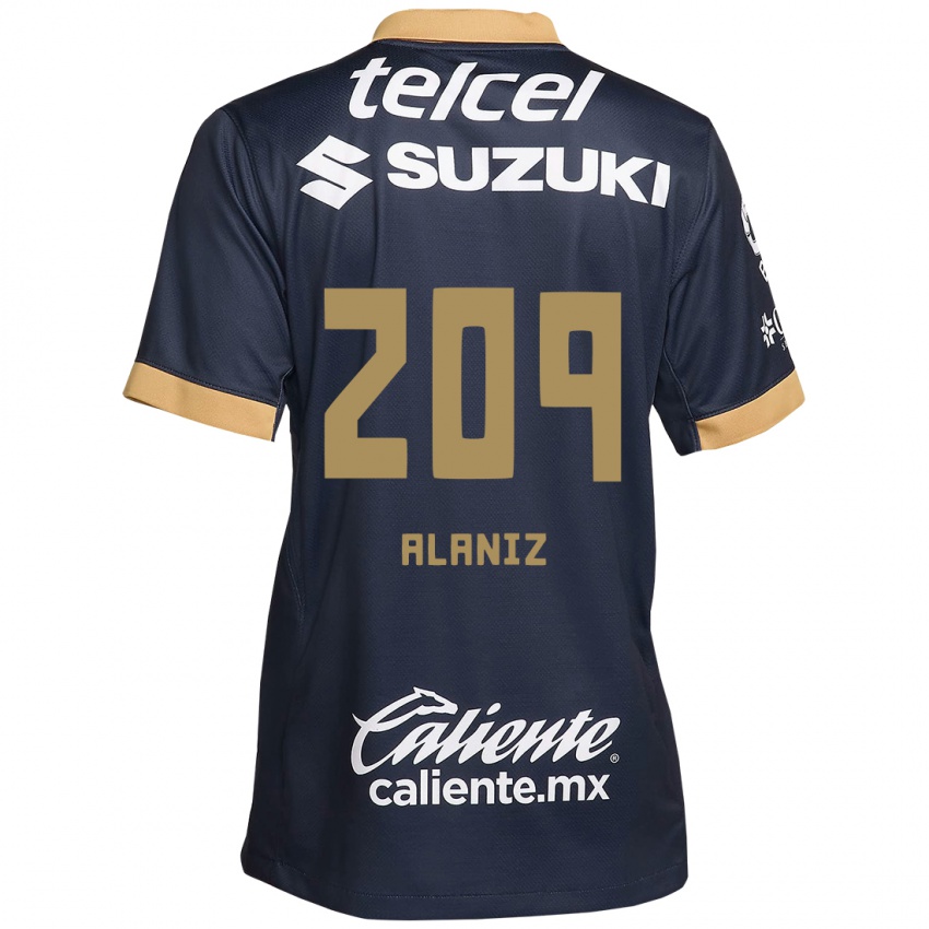 Dětské Jorge Alaniz #209 Obsidián Zlato Bílá Daleko Hráčské Dresy 2024/25 Dres