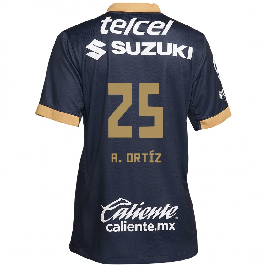 Dětské Arturo Ortiz #25 Obsidián Zlato Bílá Daleko Hráčské Dresy 2024/25 Dres