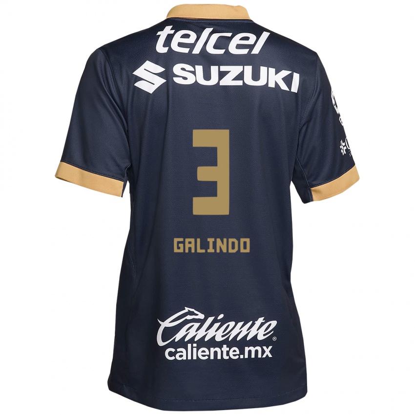 Dětské Ricardo Galindo #3 Obsidián Zlato Bílá Daleko Hráčské Dresy 2024/25 Dres