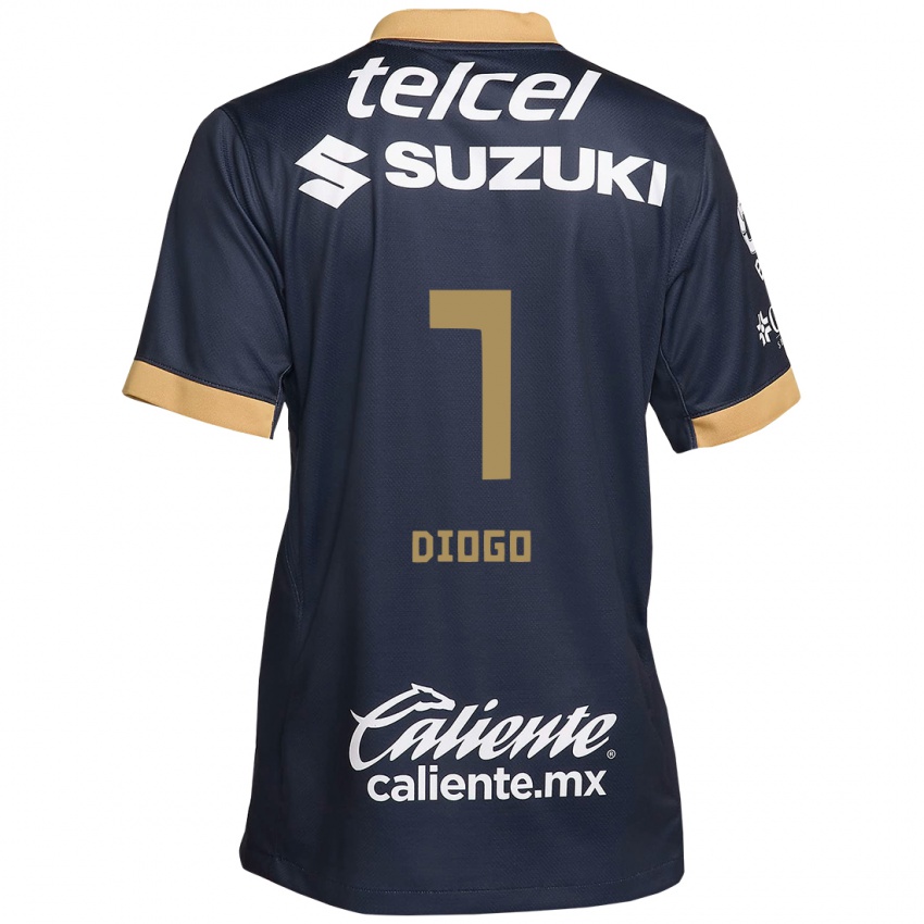 Dětské Diogo #7 Obsidián Zlato Bílá Daleko Hráčské Dresy 2024/25 Dres