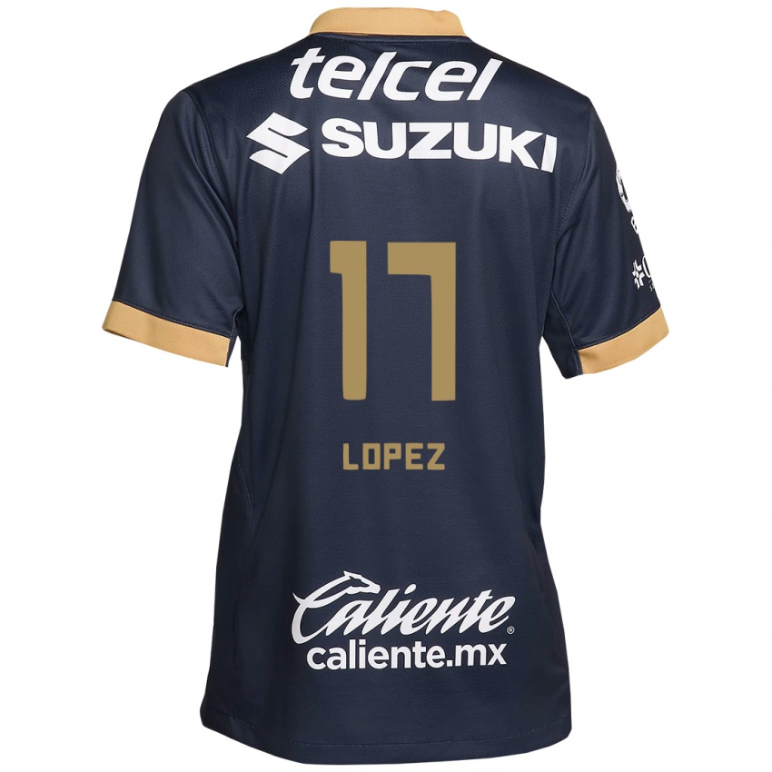 Dětské Leonel Lopez #17 Obsidián Zlato Bílá Daleko Hráčské Dresy 2024/25 Dres