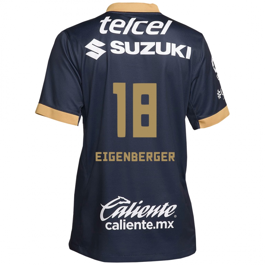 Dětské Chandra Eigenberger #18 Obsidián Zlato Bílá Daleko Hráčské Dresy 2024/25 Dres