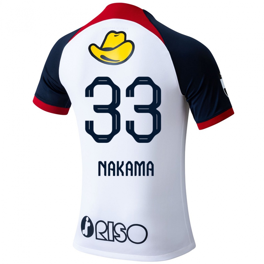 Dětské Hayato Nakama #33 Bílá Modrá Červená Daleko Hráčské Dresy 2024/25 Dres