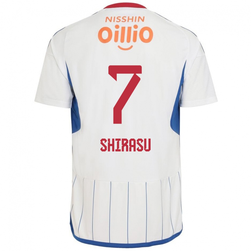 Dětské Kento Shirasu #7 Bílá Modrá Červená Daleko Hráčské Dresy 2024/25 Dres