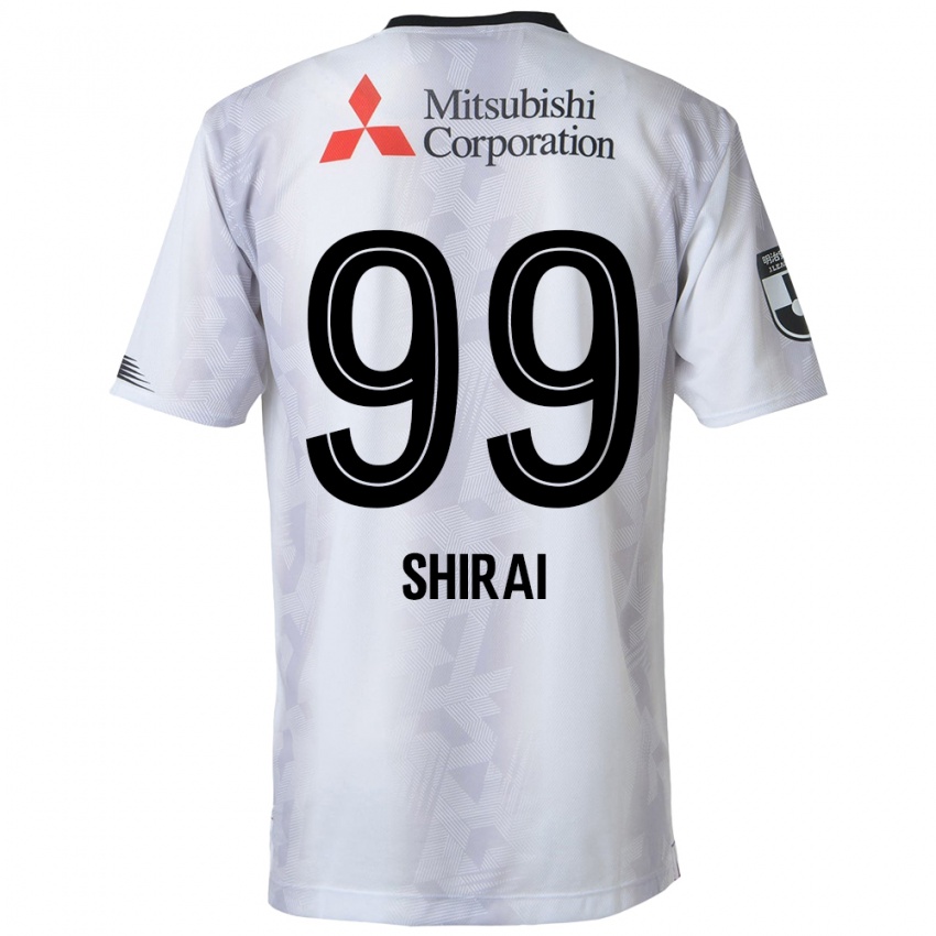 Dětské Kosuke Shirai #99 Bílý Černý Daleko Hráčské Dresy 2024/25 Dres