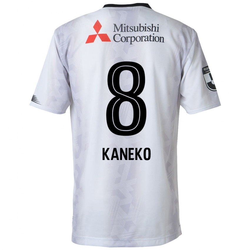 Dětské Shunsuke Kaneko #8 Bílý Černý Daleko Hráčské Dresy 2024/25 Dres