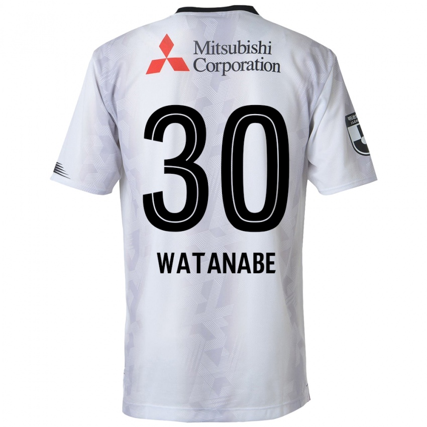 Dětské Matthew Watanabe #30 Bílý Černý Daleko Hráčské Dresy 2024/25 Dres