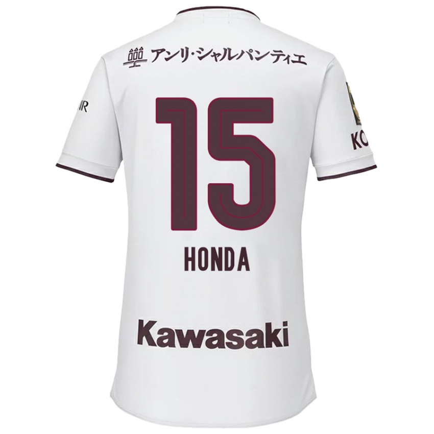 Dětské Yuki Honda #15 Bílá Červená Daleko Hráčské Dresy 2024/25 Dres