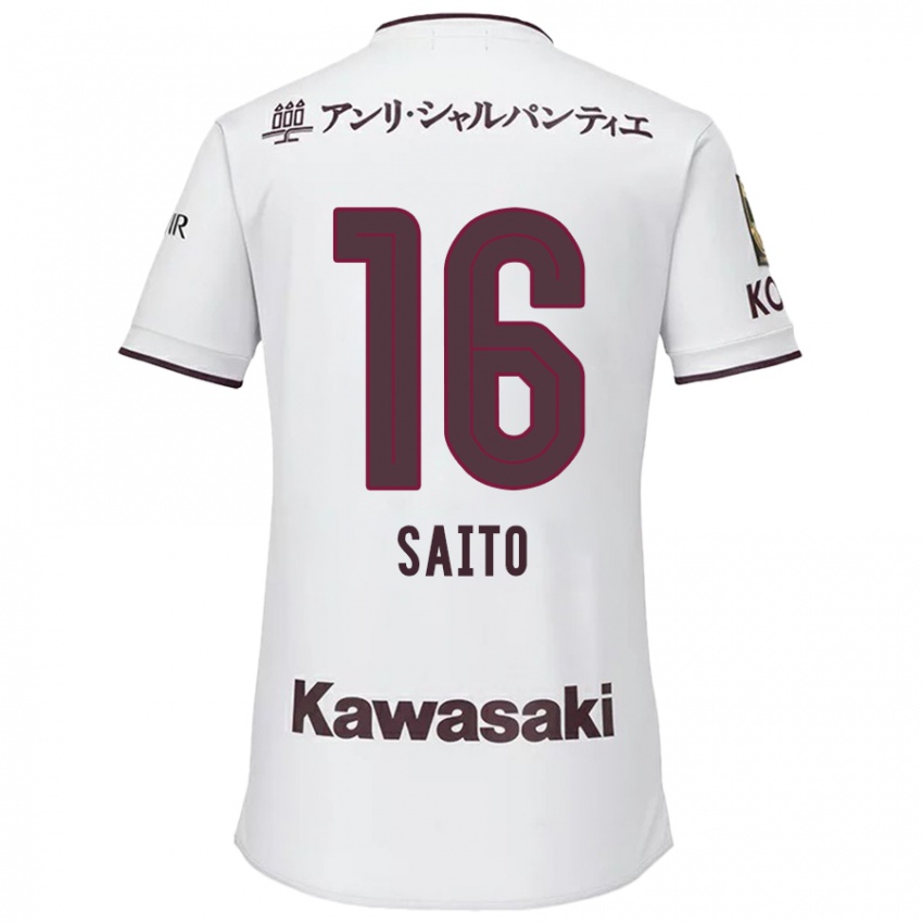 Dětské Mitsuki Saito #16 Bílá Červená Daleko Hráčské Dresy 2024/25 Dres